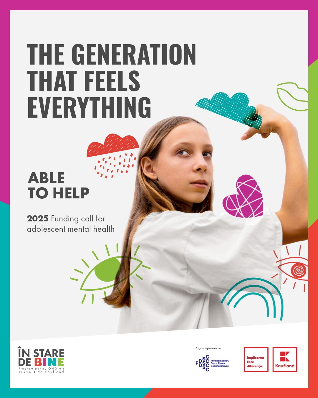 Call for Applications “În Stare să Ajut”: Funding of 2 Million Lei for Projects that Support Teenagers’ Emotional Health in Romania